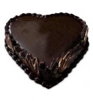 Online Midnight 1Kg Eggless Heart Shaped Chocolate Truffle Cake Delivery in Ambala City