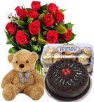 Order Cadbury Chocolates + Teddy + Flower delivery Panchkula