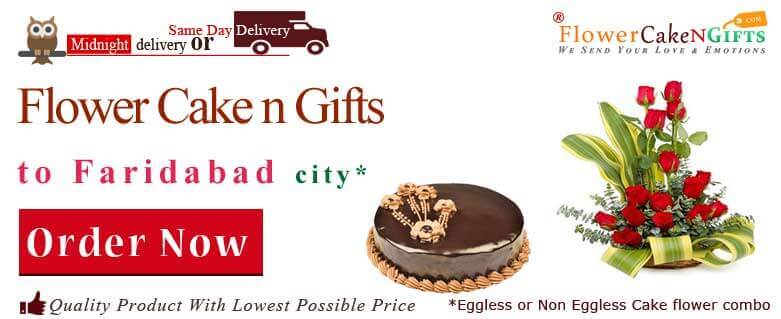 Midnight Anniversary chocolates Teddy Birthday Eggless Cake flower Bouquet delivery to Faridabad Sameday