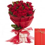 send Designer Bouquet of 20 Red Roses delivery