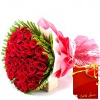 send Designer 50 Red Roses Flower Bouquet delivery