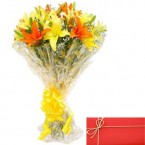 send Bunch of Mix lilies with Card delivery