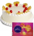 send Pineapple Cake Half Kg N Cadbury Celebrations Chocolate Gift delivery