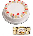 send Pineapple Cake Half Kg N Ferrero Rocher Chocolate Gift Box delivery