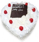 send 1Kg Eggless Heart Shape White Forest Cake delivery