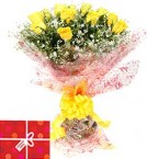 send 10 Yellow Roses Bouquet  delivery