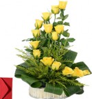 send 15 Yellow Roses Bouquet delivery