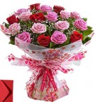 send 15 Red Pink Roses Gift delivery