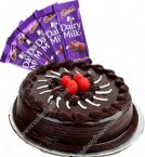 send Eggless Chocolate Truffle Cake Half Kg Chocolate n Card delivery