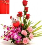 send Sweet Inspiration Bouquet Teddy Card delivery