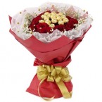 send roses and ferrero rocher chocolates Bouquet delivery