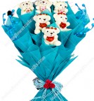 send 6 Teddy Bouquet delivery