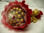 send teddy n ferrero rocher chocolate bouquet delivery