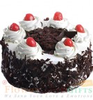 send 1Kg Fresh Black Forest Eggless Cake delivery