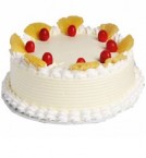 send Half Kg Fresh Pineapple Eggless Cake delivery