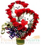 send Teddy Roses Flower Chocolates Bouquet delivery