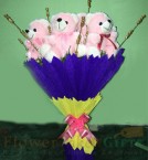 send 4 Teddy bouquet delivery