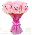send 6 Teddy bouquet delivery