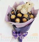 send Teddy Ferrero Rocher chocolate bouquet delivery