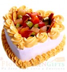 send Order500gms Fruit Heart Cake Delivery