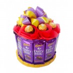 send Dairy Milk With Ferrero Rocher Chocolate  Bouquet delivery