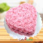 send Order1kg Strawberry Rose Cake Delivery