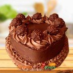 send Order1 kg heart shape ferroche Chocolate cake Delivery