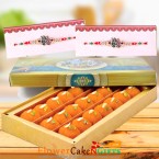 send 500gms ghee laddu sweet box and Designer Rakhi delivery