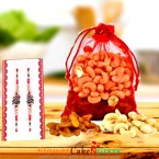 send 250 gms Dry Fruits and Designer Rakhi delivery