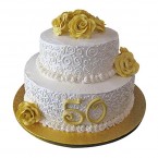 send 4kg Anniversary Fondant 2 Tier Cake delivery