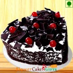 send 500gms Heart Shape Black Forest Eggless Cake delivery