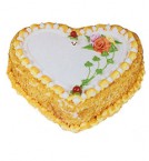 send 1 Kg Butterscotch Cake Heart Shaped delivery