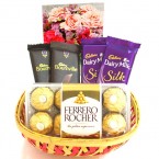 send ferrero rocher and silk basket delivery