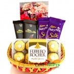 send ferrero rocher and silk basket delivery