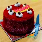 send half kg red velvet eggless cake delivery