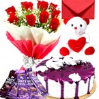 send  1kg blueberry fresh cream cake teddy bear chocolate red roses bouquet greeting card delivery