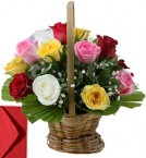 send 15 Mix Roses Basket delivery