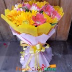 send 15 mixed gerbera bouquet delivery