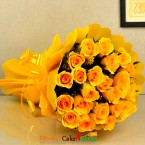 send 25 Yellow Roses Bouquet delivery