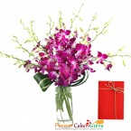 send 8 purple orchid in a vase delivery