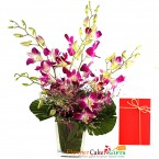 send 6 purple orchid in a vase delivery