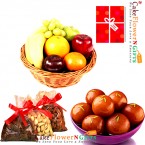 send half kg mixed dry druits 3kg Fresh Fruits 1 kg gulab jamun delivery