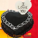 send half kg heart shape chocolate truffle cake delivery