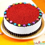 send 1Kg eggless Red Velvet Gems Cake delivery
