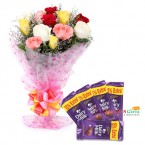 send Mix Roses Bouquet n Chocolate delivery