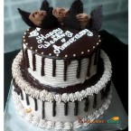 send 3kg 2 tier choco vanilla cake 2 delivery