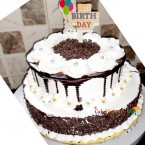 send 2kg 2 tier step black forest cake round shape34 delivery