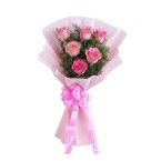 send 6 pink roses bouquet delivery