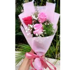 send 3 red and pink rose bouquet delivery