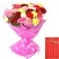 Mix Roses and Carnation Bunch with Card